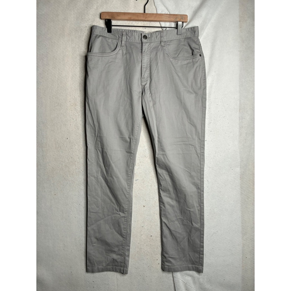 Civil Society Mens Grey Stretch Chino Pants Straight Leg 5-Pocket 34x31 MCRX-805